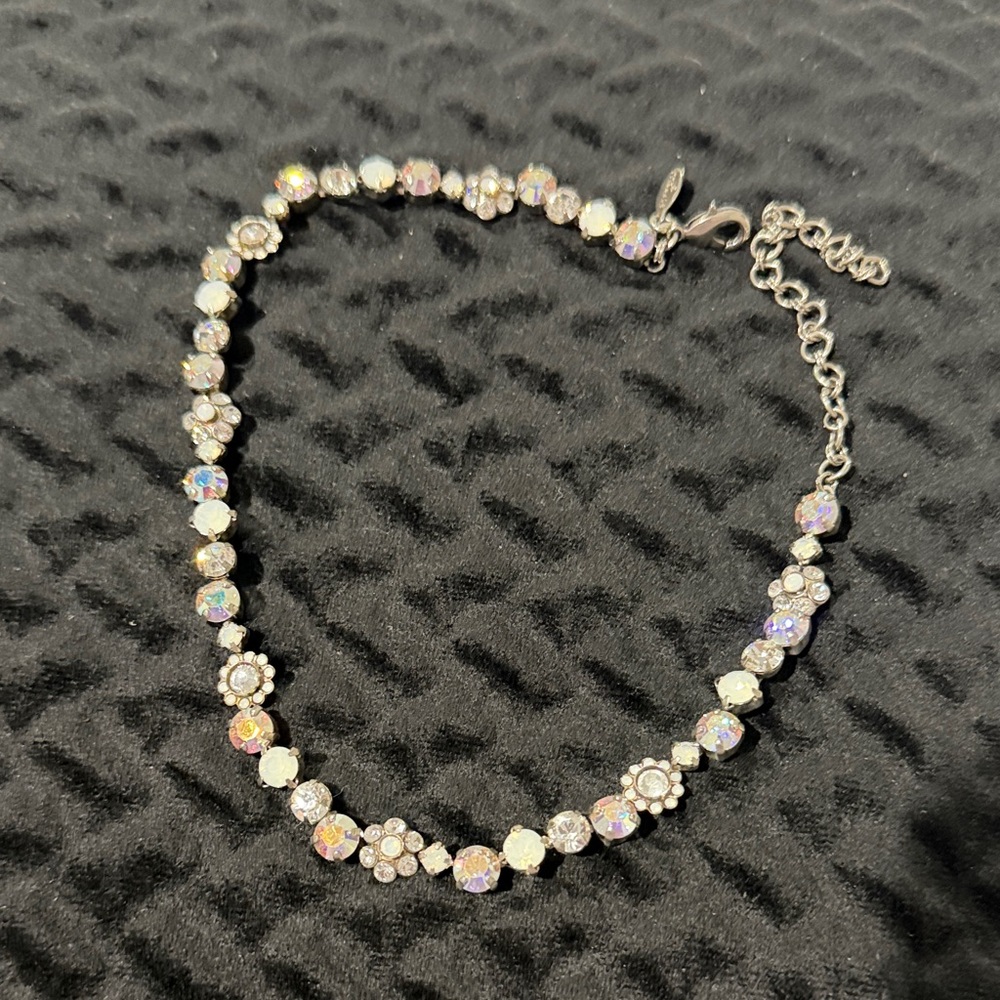 Sorrelli Clear Aurora Borealis Crystal Floral Bracelet - Silver Tone